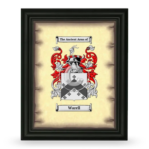 Warell Coat of Arms Framed - Black