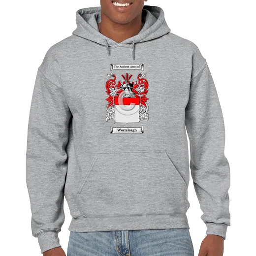 Worrsleagh Grey Unisex Coat of Arms Hooded Sweatshirt