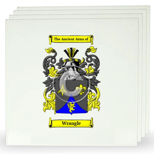 Wrangle Set of Four Large Tiles with Coat of Arms