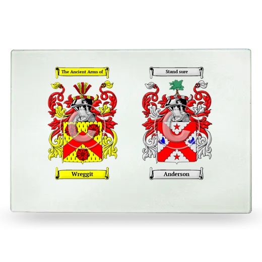 Double Coat of Arms Glass Cutting Board