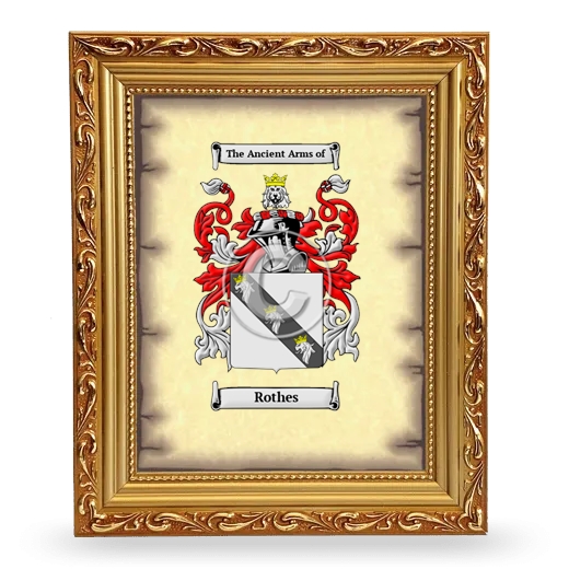 Rothes Coat of Arms Framed - Gold