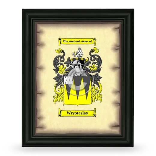 Wryoteslay Coat of Arms Framed - Black