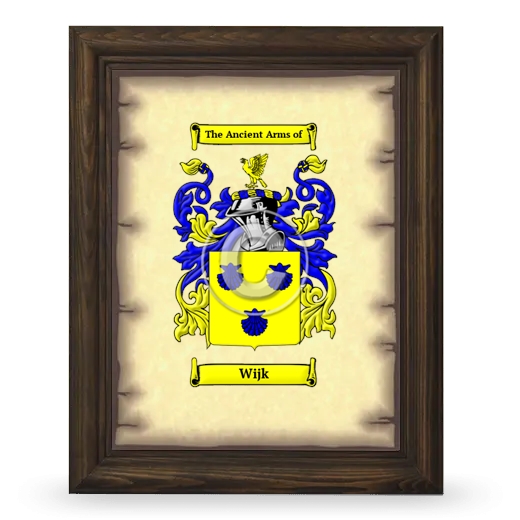 Wijk Coat of Arms Framed - Brown