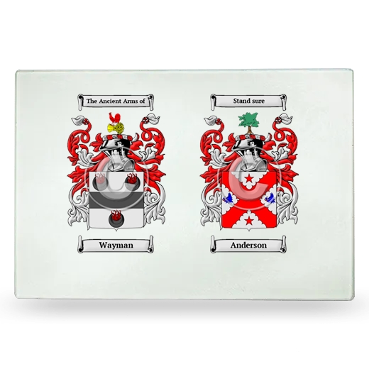 Double Coat of Arms Glass Cutting Board