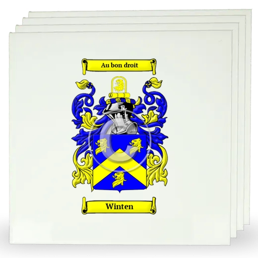 Winten Set of Four Large Tiles with Coat of Arms
