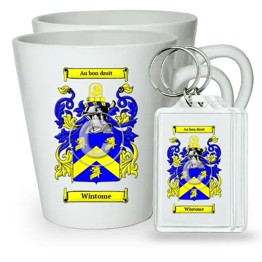 Wintome Pair of Latte Mugs and Pair of Keychains