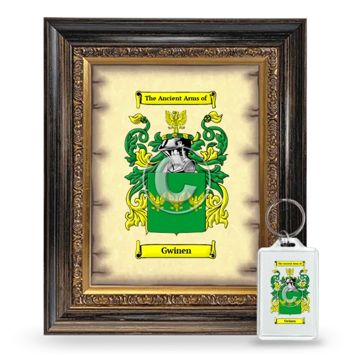 Gwinen Framed Coat of Arms and Keychain - Heirloom