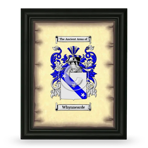 Whynnearde Coat of Arms Framed - Black