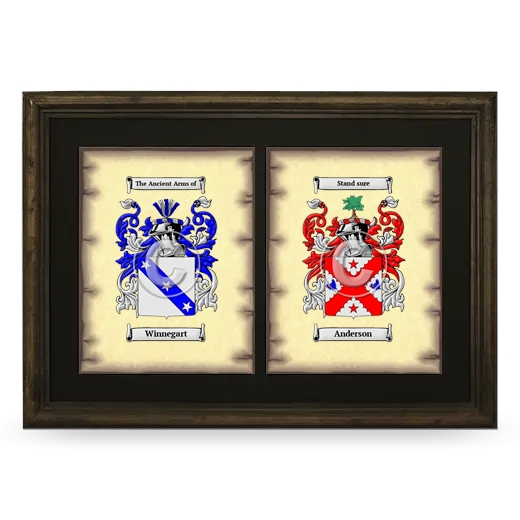 Double Coat of Arms Framed - Brown