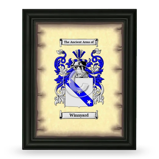 Winnyard Coat of Arms Framed - Black