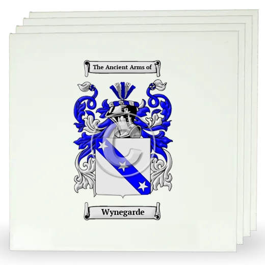 Wynegarde Set of Four Large Tiles with Coat of Arms