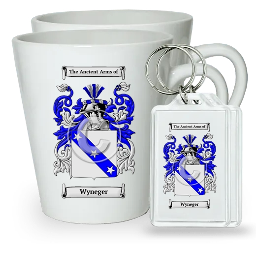 Wyneger Pair of Latte Mugs and Pair of Keychains