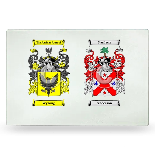 Double Coat of Arms Glass Cutting Board