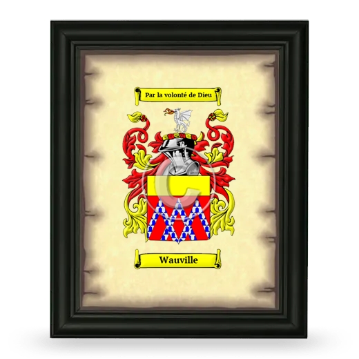 Wauville Coat of Arms Framed - Black