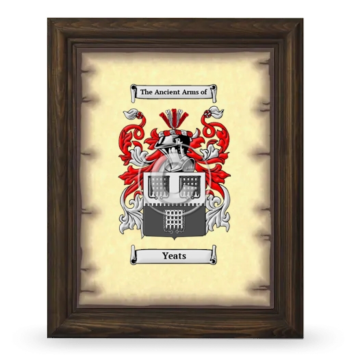 Yeats Coat of Arms Framed - Brown