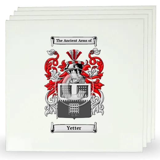 Yetter Set of Four Large Tiles with Coat of Arms