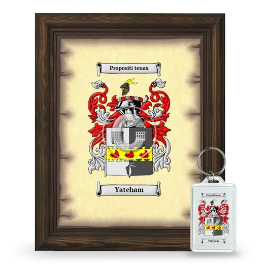 Yateham Framed Coat of Arms and Keychain - Brown