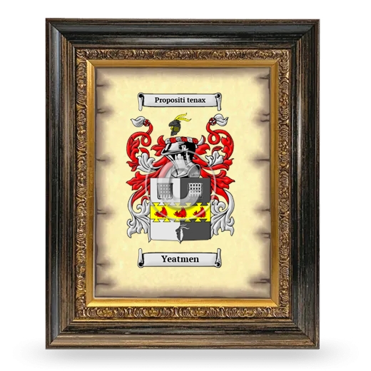 Yeatmen Coat of Arms Framed - Heirloom