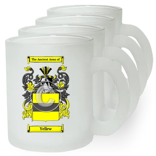 Yellew Set of 4 Frosted Glass Mugs