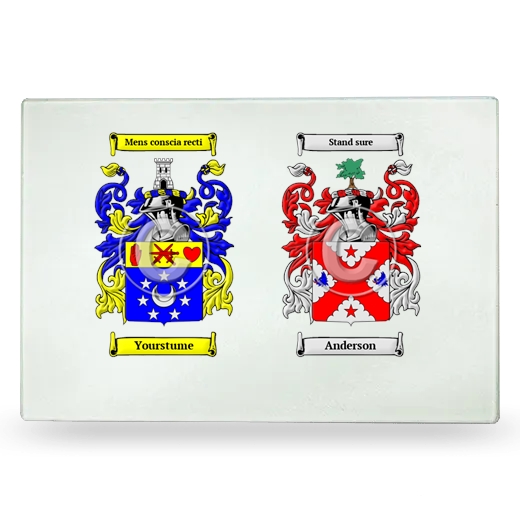 Double Coat of Arms Glass Cutting Board