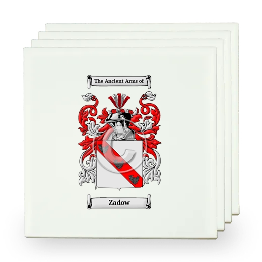 Zadow Set of Four Small Tiles with Coat of Arms