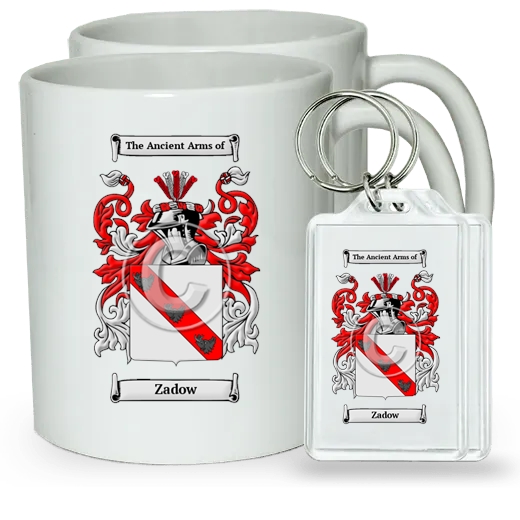 Zadow Pair of Coffee Mugs and Pair of Keychains