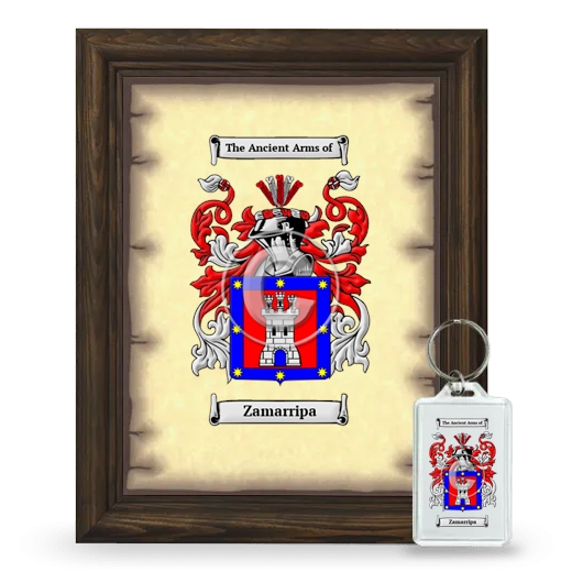 Zamarripa Framed Coat of Arms and Keychain - Brown