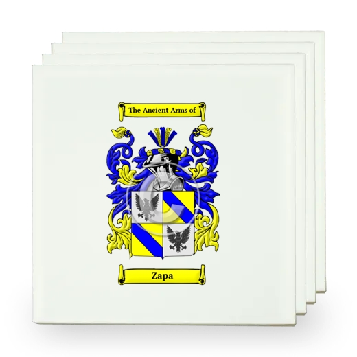 Zapa Set of Four Small Tiles with Coat of Arms