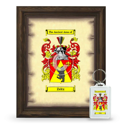 Zeitz Framed Coat of Arms and Keychain - Brown