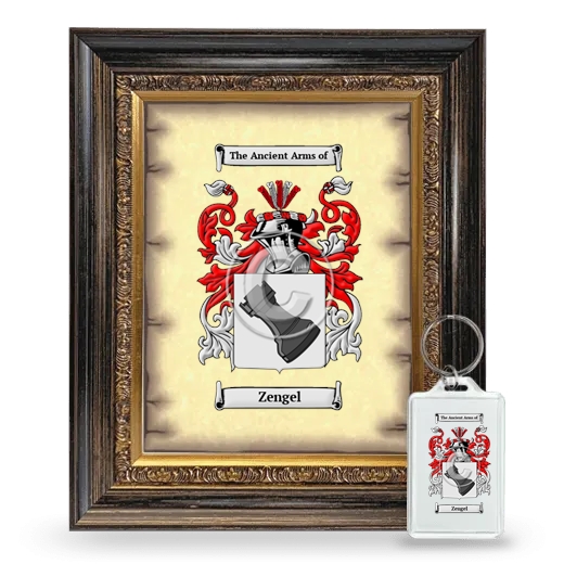 Zengel Framed Coat of Arms and Keychain - Heirloom