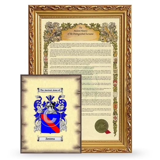 Zerress Framed History and Coat of Arms Print - Gold