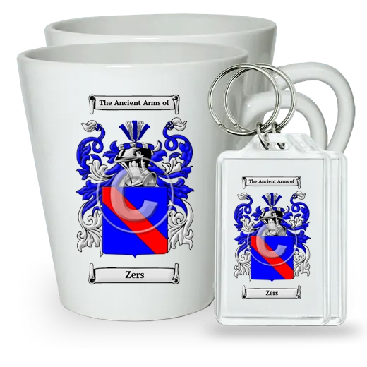 Zers Pair of Latte Mugs and Pair of Keychains