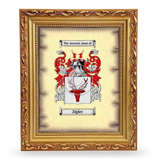 Zigler Coat of Arms Framed - Gold