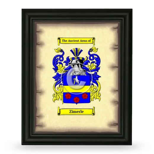 Zimerle Coat of Arms Framed - Black