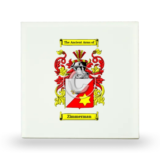 Zimmerman Small Ceramic Tile with Coat of Arms