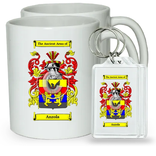 Anzola Pair of Coffee Mugs and Pair of Keychains