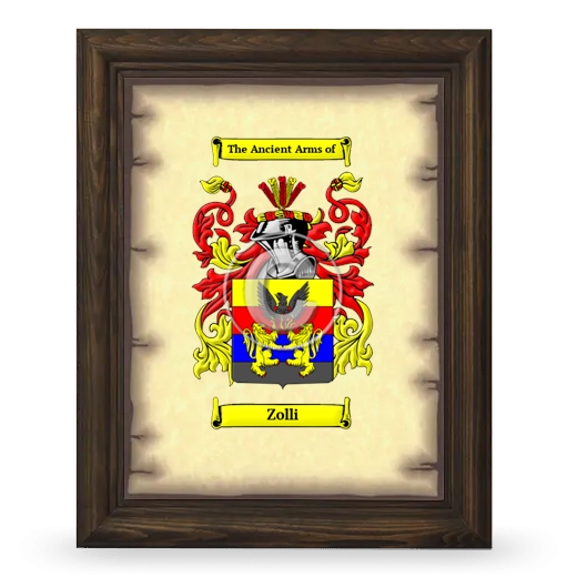 Zolli Coat of Arms Framed - Brown