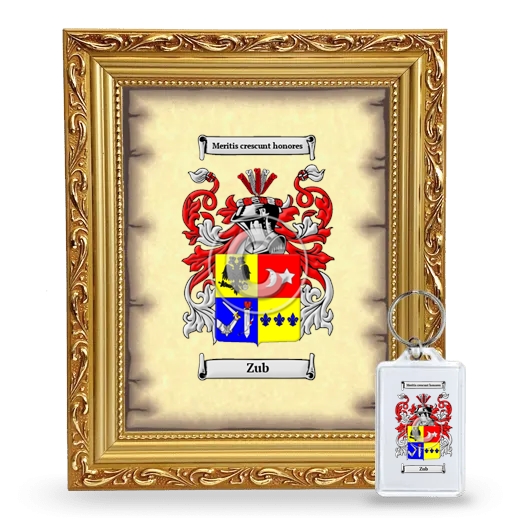 Zub Framed Coat of Arms and Keychain - Gold