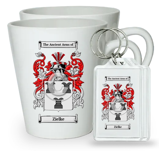 Zielke Pair of Latte Mugs and Pair of Keychains