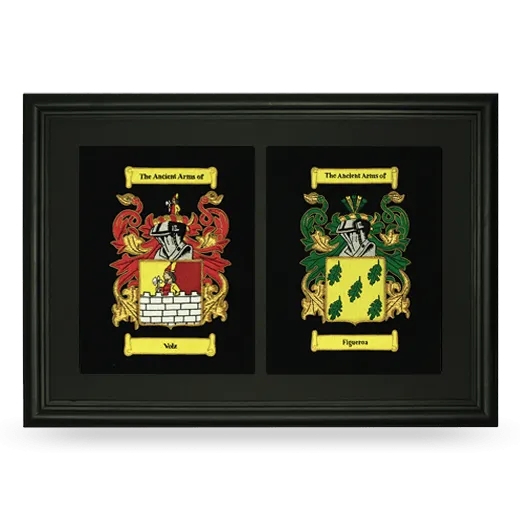 Double Embroidered Coat of Arms Framed - Black