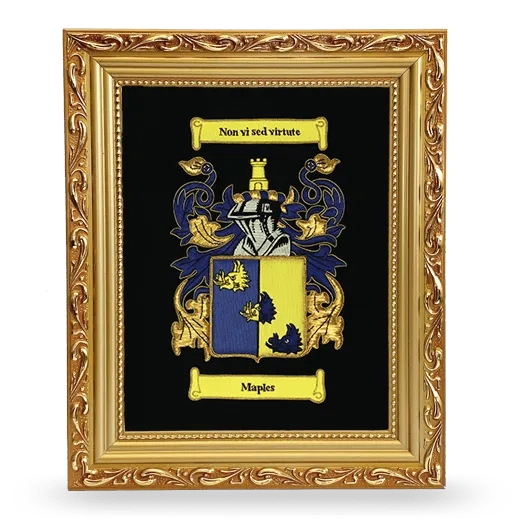 Embroidered Coat of Arms Framed - Gold