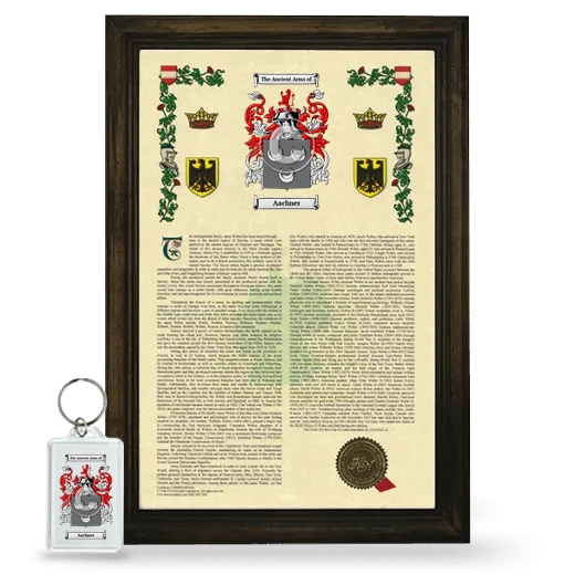 Aachner Framed Armorial History and Keychain - Brown