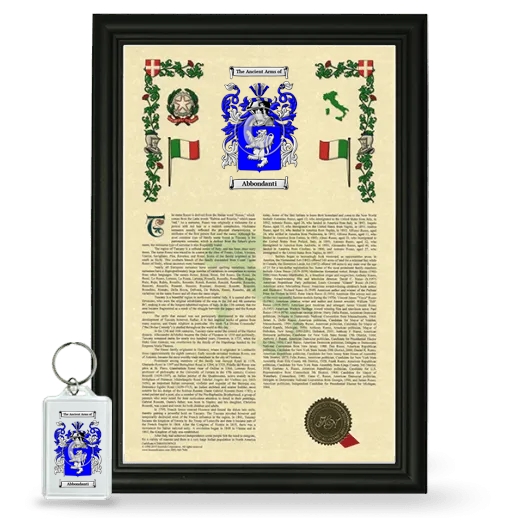 Abbondanti Framed Armorial History and Keychain - Black