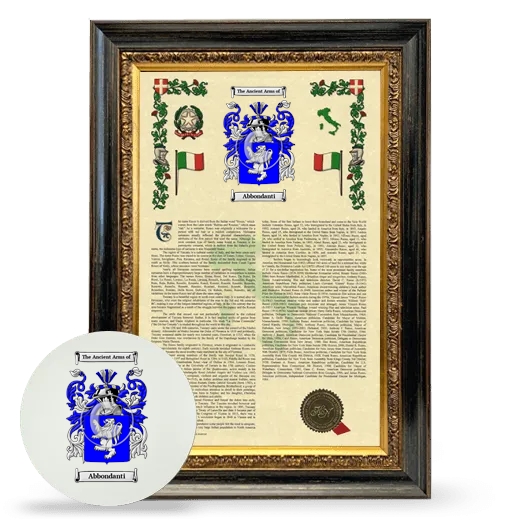 Abbondanti Framed Armorial History and Mouse Pad - Heirloom