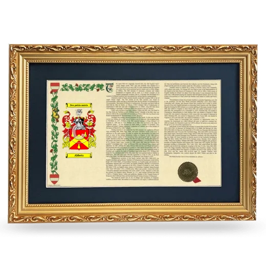 Abbets Deluxe Armorial Landscape Framed - Gold