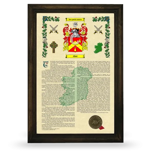 Abot Armorial History Framed - Brown