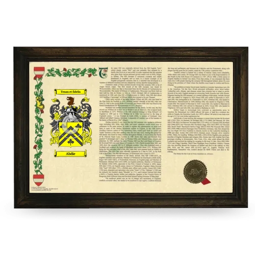 Abdie Armorial Landscape Framed - Brown