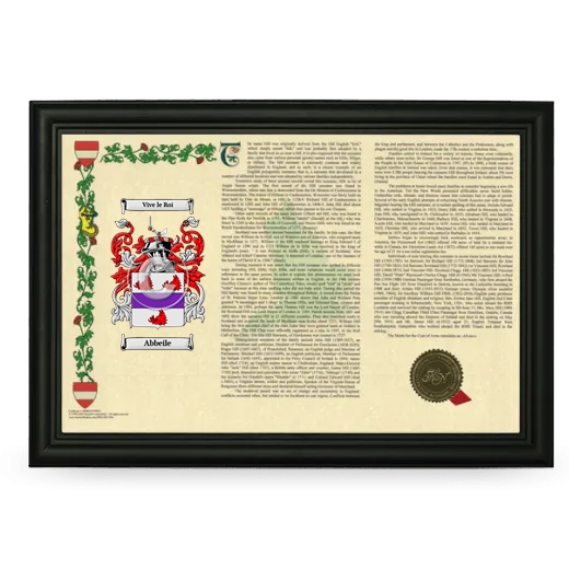 Abbeile Armorial Landscape Framed - Black