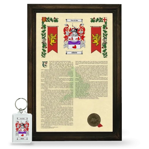 Abbele Framed Armorial History and Keychain - Brown