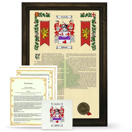 Epleson Framed Armorial, Symbolism and Large Tile - Brown